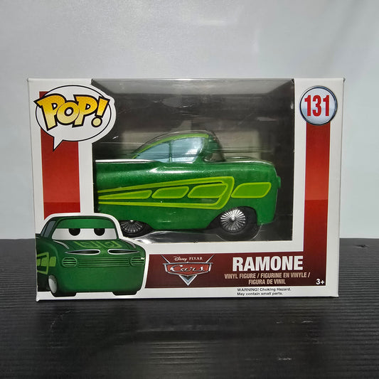 Funko Pop! vinyl figure of Ramone from Disney Pixar's Cars movie, specifically the #131 green paint variant.
