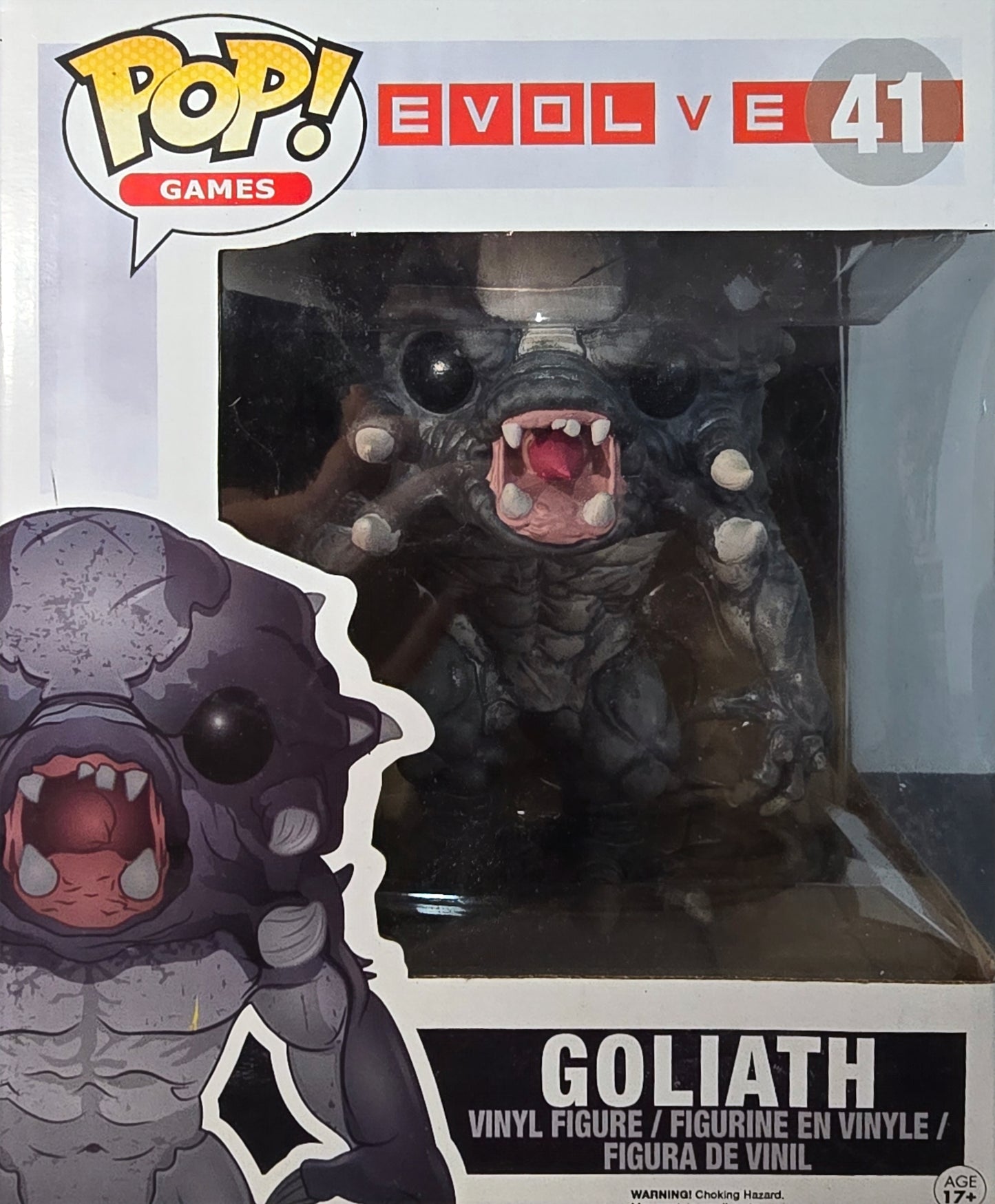 Funko Pop! Games: Evolve Goliath 6" Vinyl Figure, specifically the Glow-in-the-Dark Hot Topic Exclusive version, number 41 in the Pop! Games series.