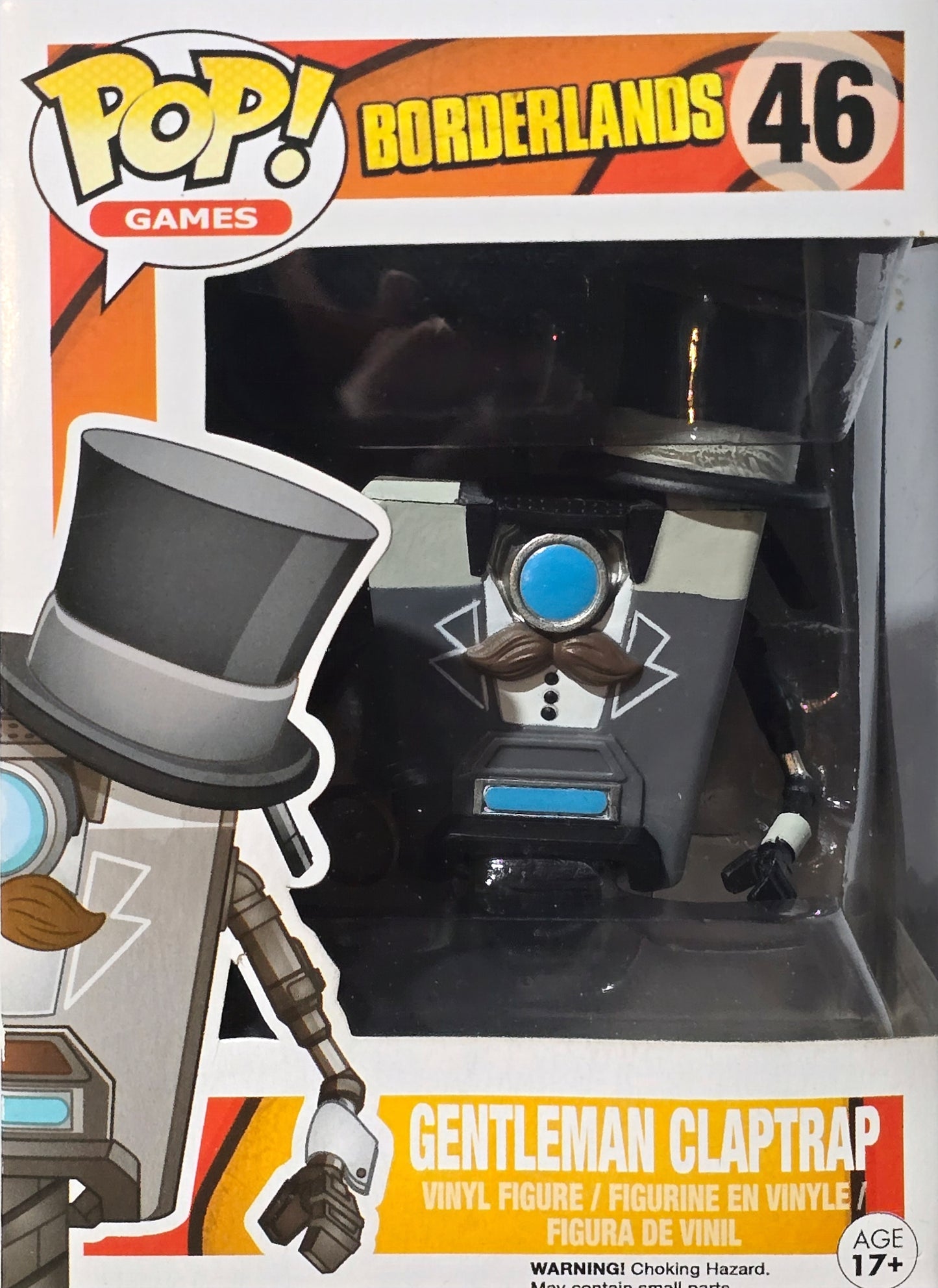 Funko Pop! Games: Borderlands - Gentleman Claptrap (GameStop Exclusive) #46 vinyl figure.