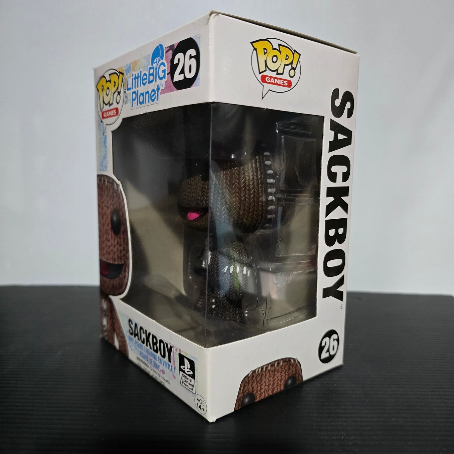 Funko Pop! Vinyl figure of Sackboy from the video game LittleBigPlanet.