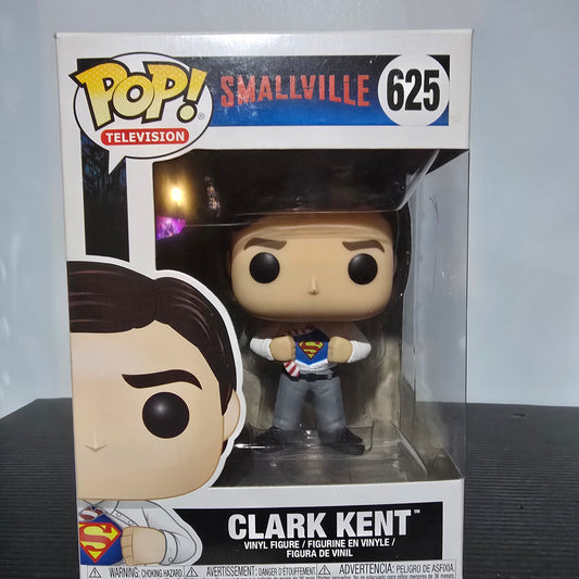 Funko Pop! Television vinyl figure of Clark Kent from the TV series Smallville, specifically number 625 in the Pop! Television series.