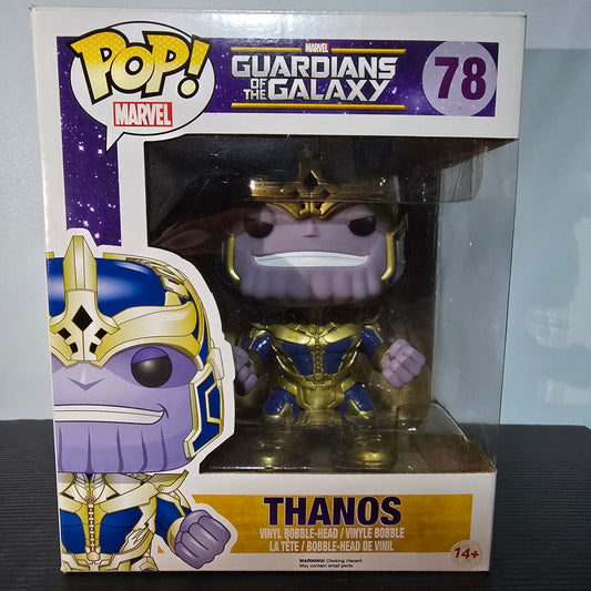 Funko Pop! vinyl figure of Thanos from Marvel's Guardians of the Galaxy, specifically number 78 in the series.