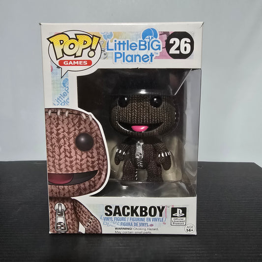 Funko Pop! Vinyl figure of Sackboy from the video game LittleBigPlanet.