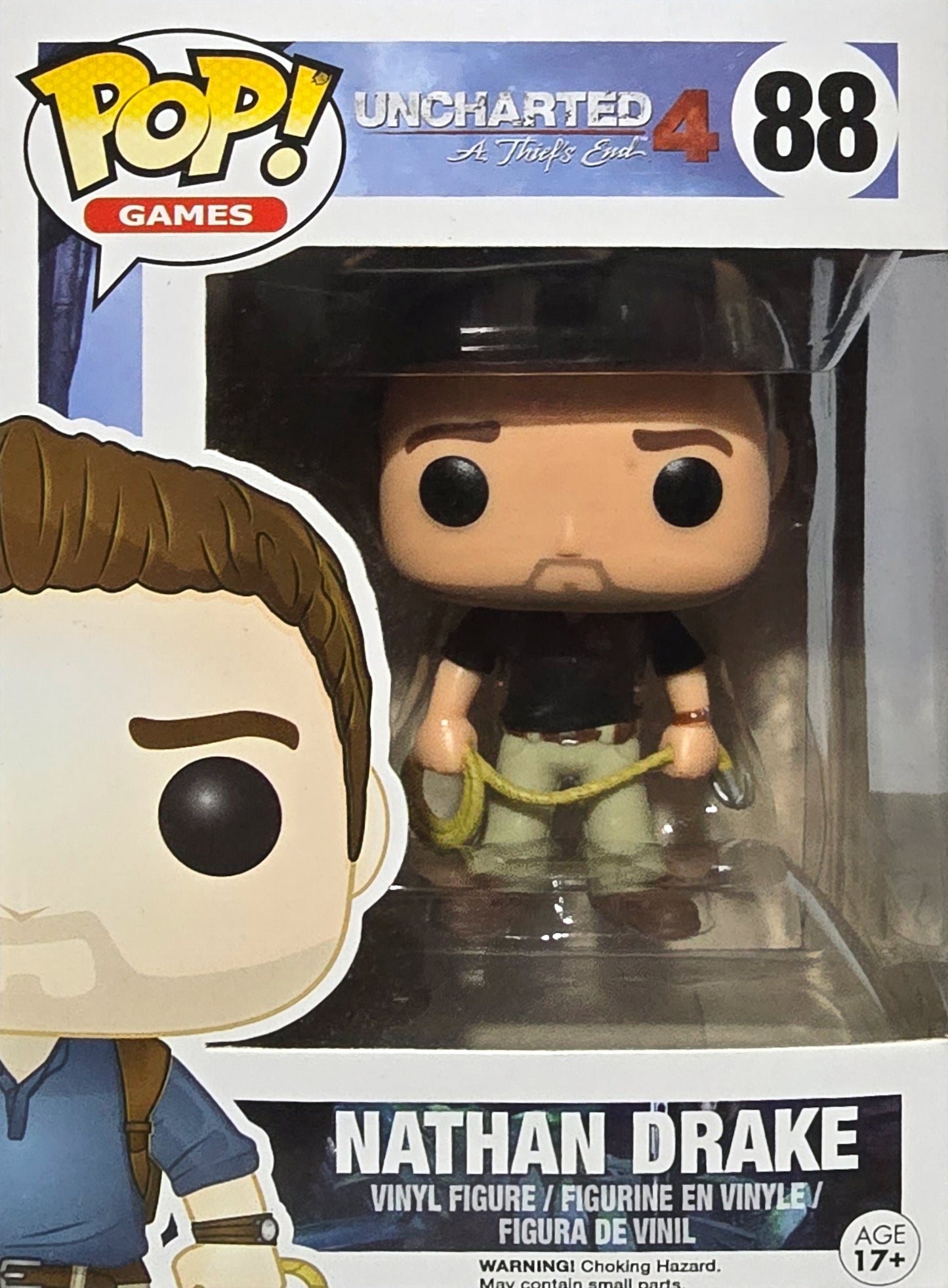 Funko Pop! Games vinyl figure of Nathan Drake from Uncharted 4: A Thief's End.