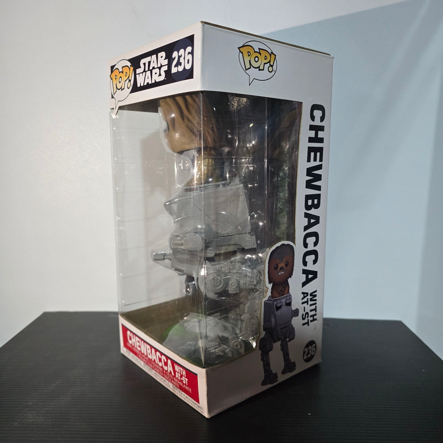 Funko Pop! Deluxe: Star Wars - Chewbacca in AT-ST Collectible Toy, specifically numbered #236 in the Star Wars line.