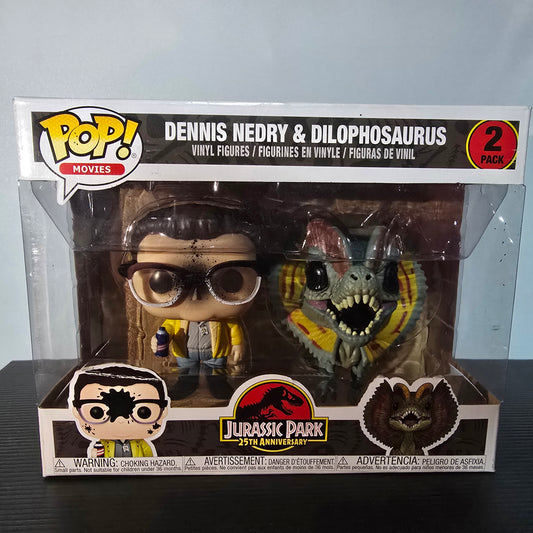 Funko Pop! Movies Jurassic Park 25th Anniversary Dennis Nedry & Dilophosaurus 2-Pack.