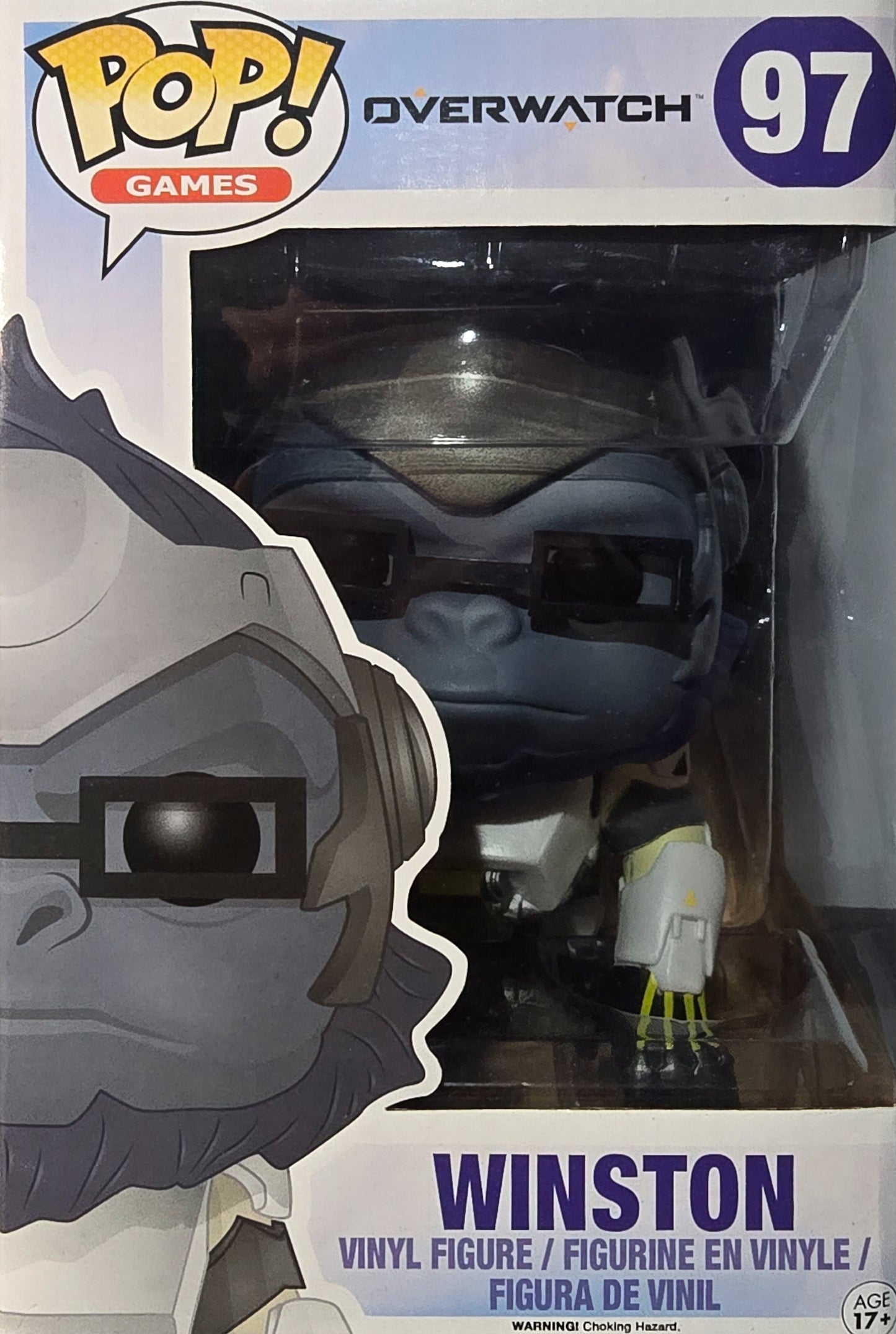 Funko Pop! Vinyl figure of Winston from the video game Overwatch.