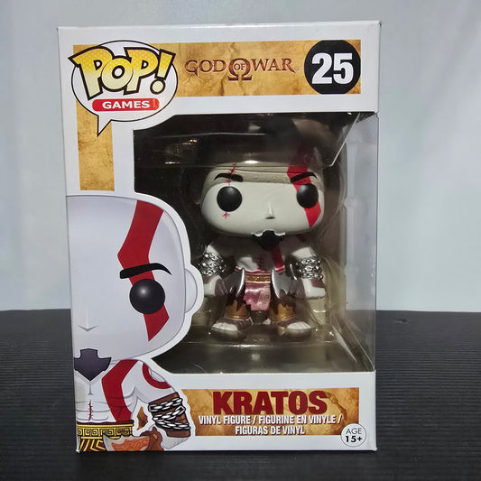 Funko Pop! Vinyl figure of Kratos from the God of War video game series, specifically the #25 figure.
