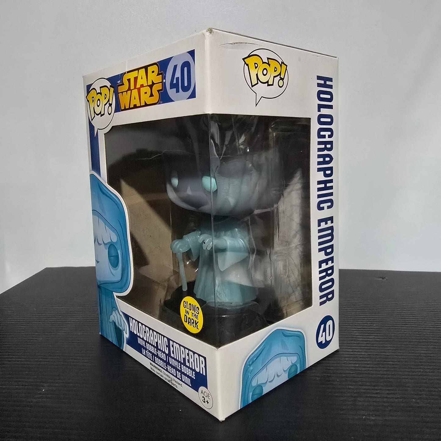 Funko Pop! Star Wars Holographic Emperor Palpatine Glow in the Dark (GITD) #40 vinyl figure.