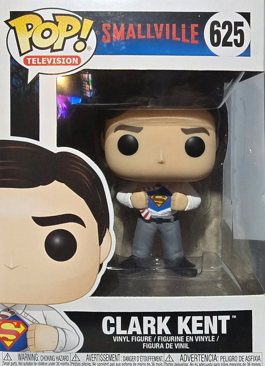 Funko Pop! Television vinyl figure of Clark Kent from the TV series Smallville, specifically number 625 in the Pop! Television series.