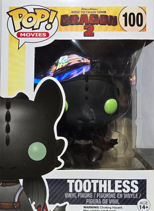 Funko Pop! vinyl figure of Toothless from the movie How to Train Your Dragon 2.