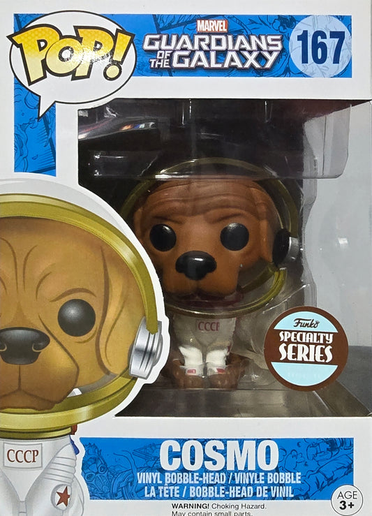 Funko Pop! vinyl figure of Cosmo the Space Dog from Marvel's Guardians of the Galaxy, specifically from the Specialty Series and numbered 167.