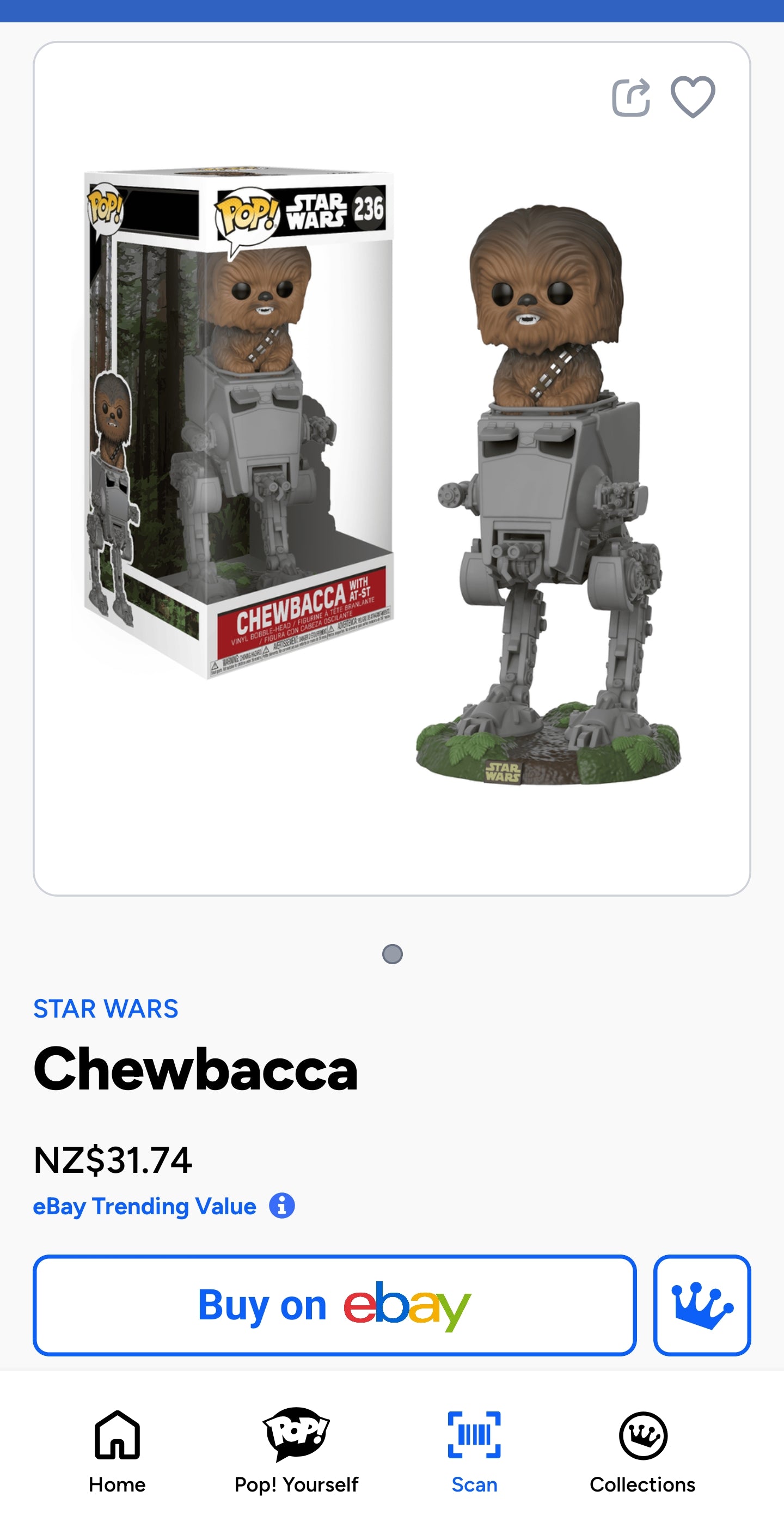 Funko Pop! Deluxe: Star Wars - Chewbacca in AT-ST Collectible Toy, specifically numbered #236 in the Star Wars line.