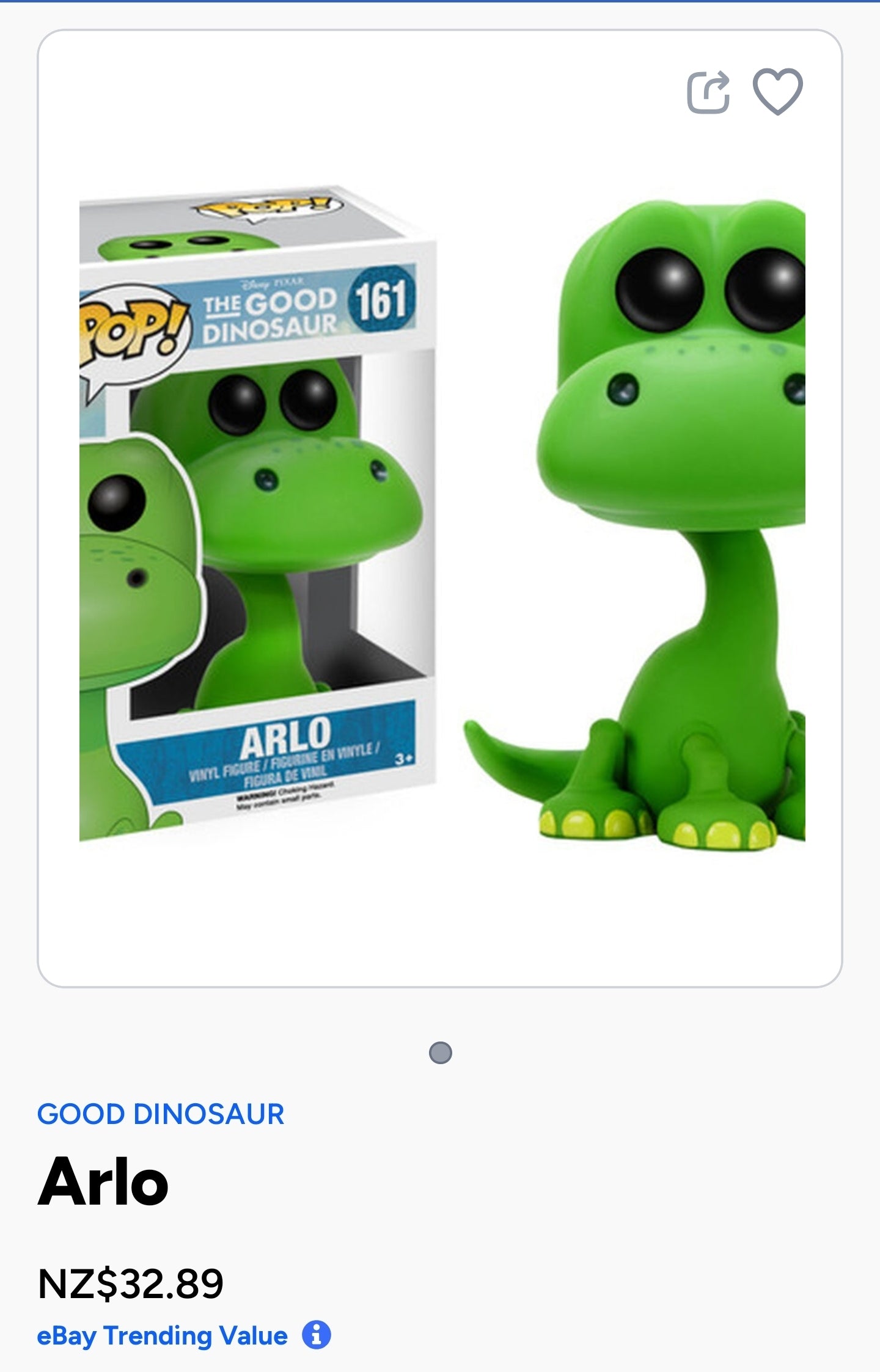 Funko Pop! Vinyl Figure of Arlo, the main character from Disney/Pixar's movie The Good Dinosaur.