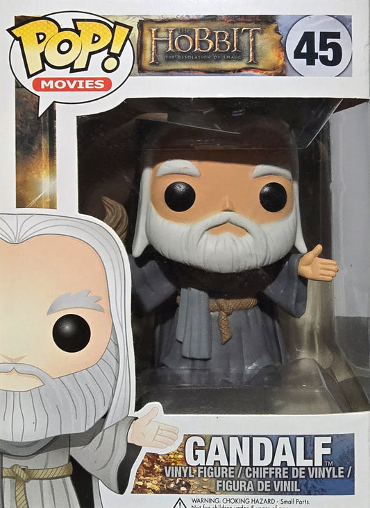 Funko Pop! Movies vinyl figure of Gandalf from The Hobbit: The Desolation of Smaug, specifically numbered 45 in the Pop! Movies line.