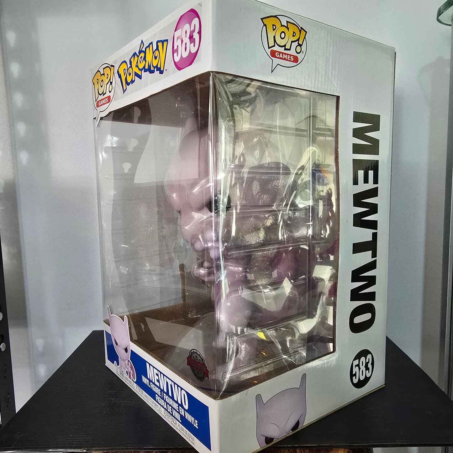 Funko Pop! Games: Pokémon - Mewtwo 10" Exclusive Pop! Vinyl Figure, number 583 in the series.