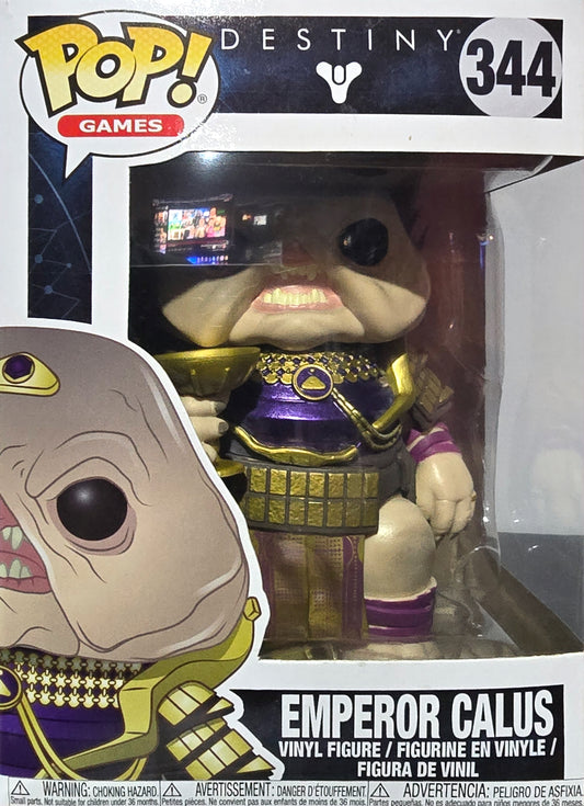Funko Pop! Games Destiny Emperor Calus Vinyl Figure, specifically number 344 in the Pop! Games series.