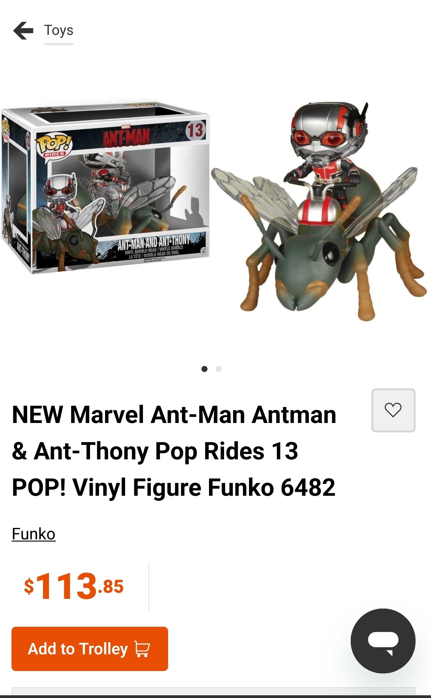 Funko Pop! Rides Marvel Ant-Man and Ant-Thony Bobble-Head Figure #13.