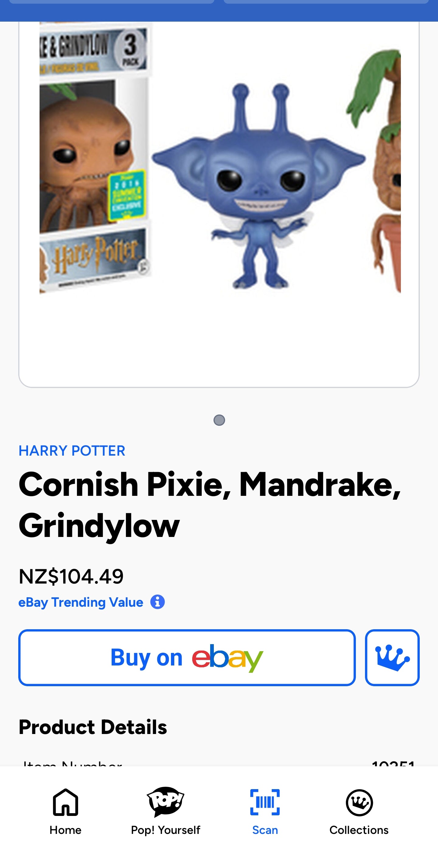 Funko Pop! Movies Harry Potter Cornish Pixie, Mandrake, and Grindylow Summer Convention 3 Pac
