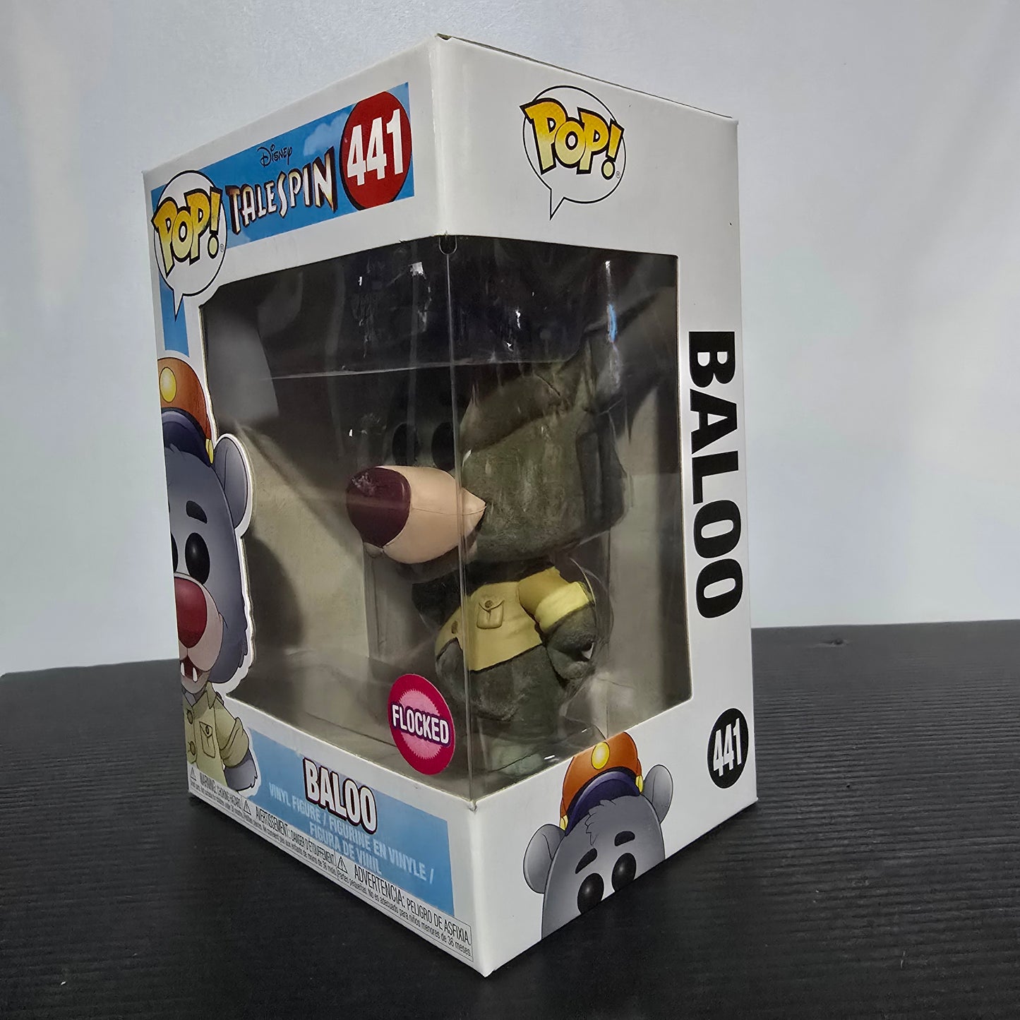 Funko Pop! Disney TaleSpin Baloo Flocked US Exclusive Pop Vinyl figure, number 441 in the Pop! Vinyl series.