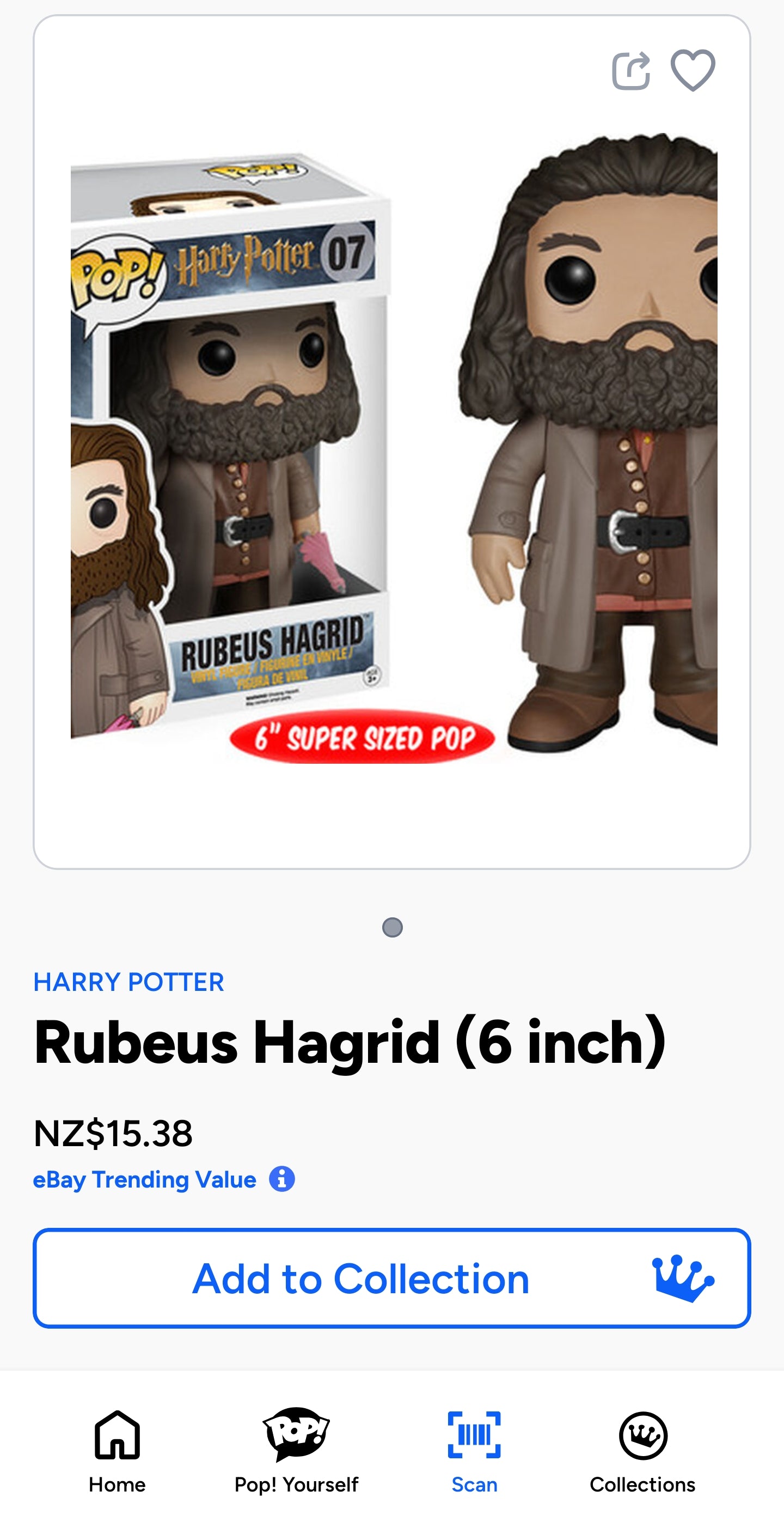 Funko Pop! vinyl figure of Rubeus Hagrid, character #07 from the Harry Potter series.
