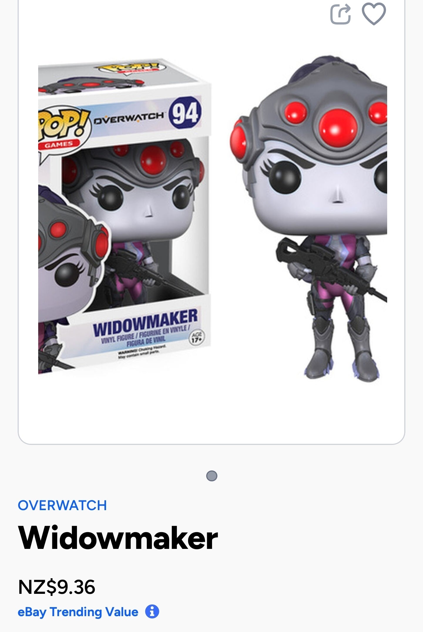 Funko Pop! Games Overwatch #94 Widowmaker vinyl figure