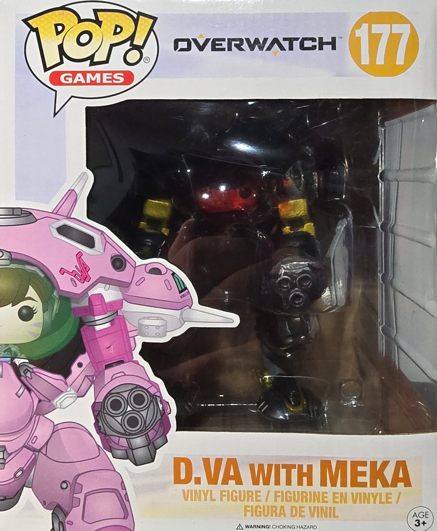 Funko Pop! Games Overwatch D.Va with Meka 6" Super Sized Vinyl Figure, number 177 in the Pop! Games series.