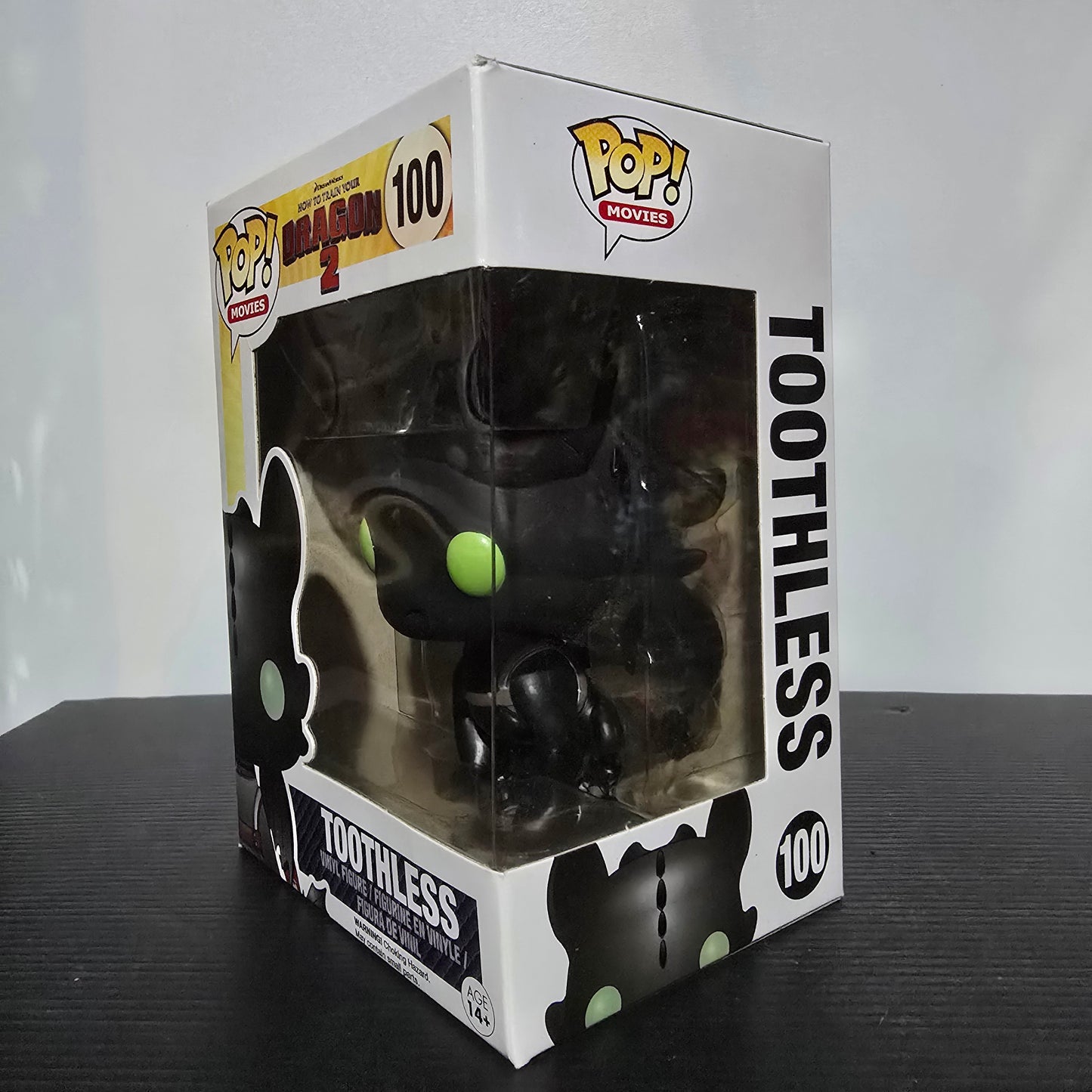 Funko Pop! vinyl figure of Toothless from the movie How to Train Your Dragon 2.