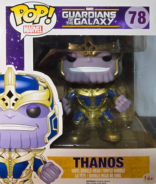 Funko Pop! vinyl figure of Thanos from Marvel's Guardians of the Galaxy, specifically number 78 in the series.