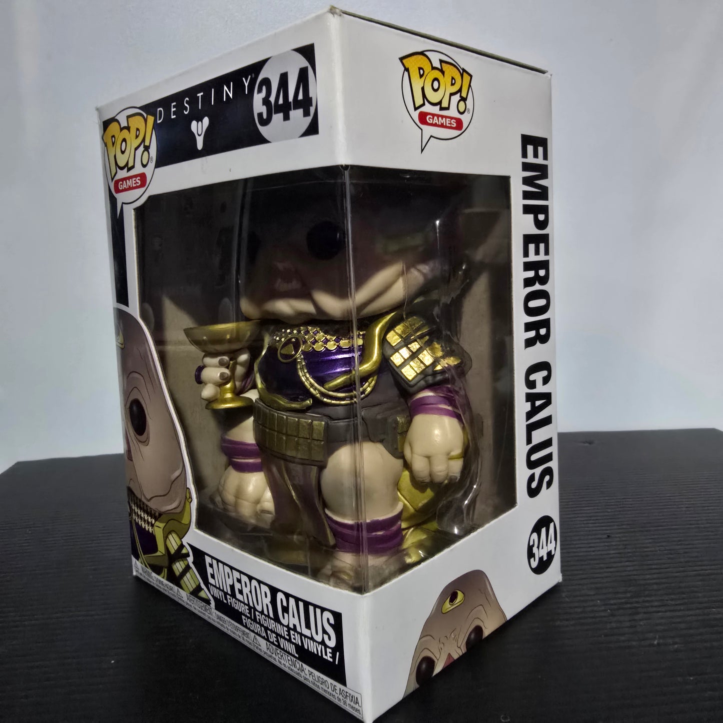 Funko Pop! Games Destiny Emperor Calus Vinyl Figure, specifically number 344 in the Pop! Games series.