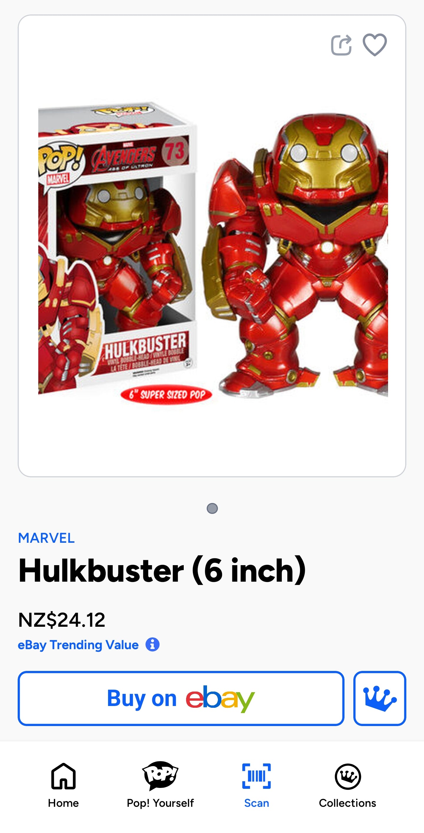 Funko Pop! Marvel Avengers Age of Ultron #73 Hulkbuster vinyl bobble-head figure.