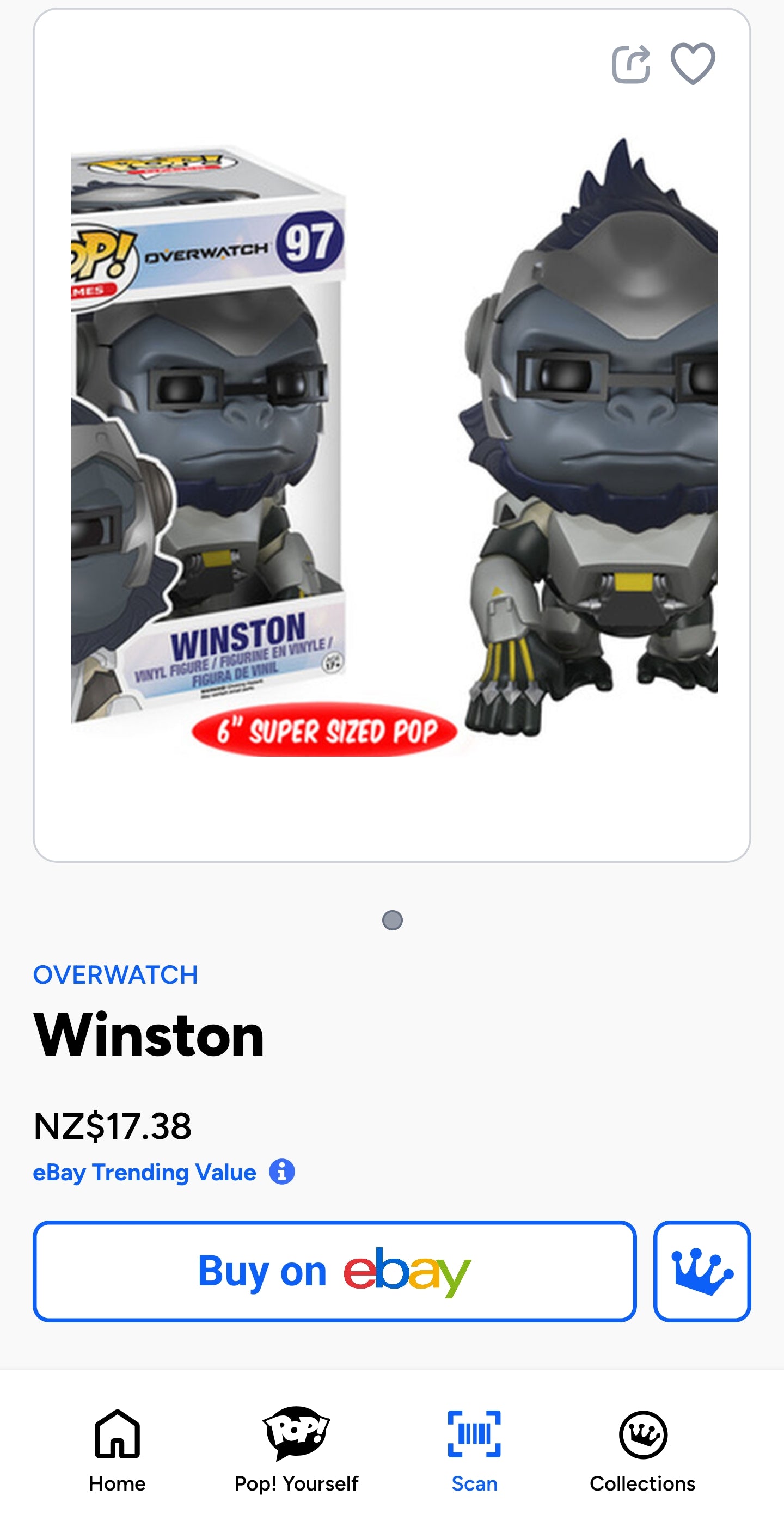 Funko Pop! Vinyl figure of Winston from the video game Overwatch.