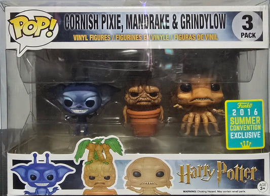 Funko Pop! Movies Harry Potter Cornish Pixie, Mandrake, and Grindylow Summer Convention 3 Pac
