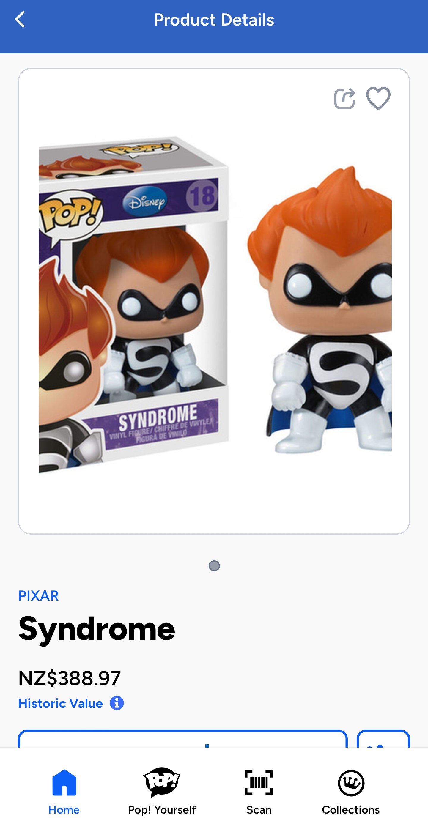 Funko Pop! Disney Pixar The Incredibles Syndrome #18 Vinyl Figure.
