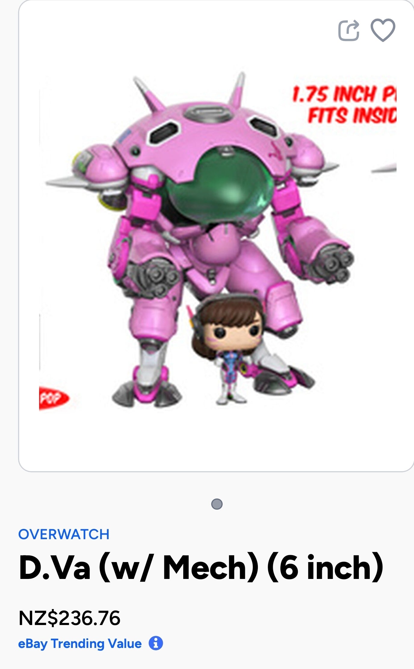 Funko Pop! Games Overwatch D.Va with Meka 6-inch Vinyl Figure #177.